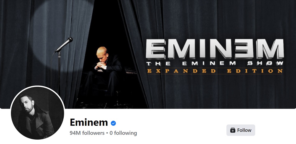 Eminem - 94 Million Followers On Facebook