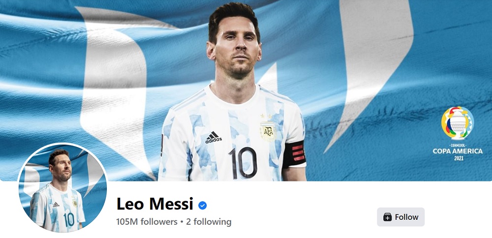 Lionel Messi - 105 Million Facebook Followers