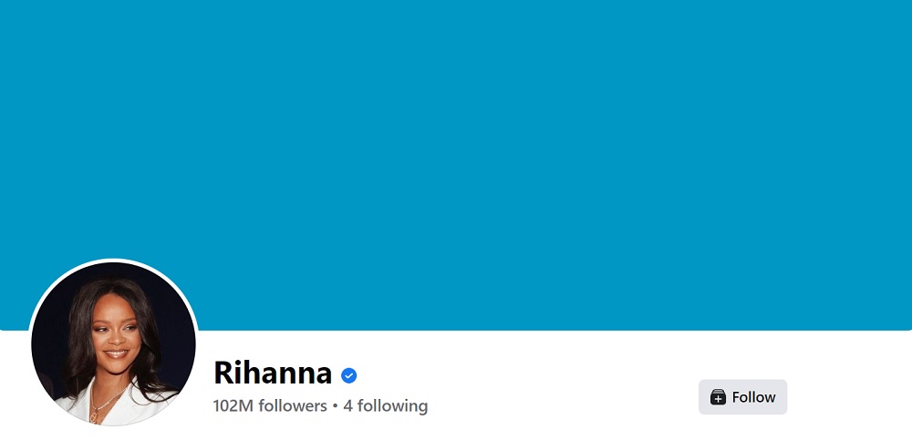 Rihanna - 102 Million Facebook Followers