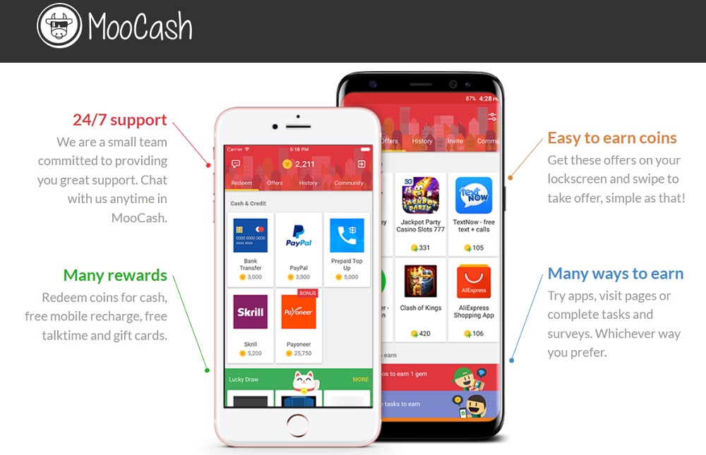 MooCash - The App That Pays Various Rewards