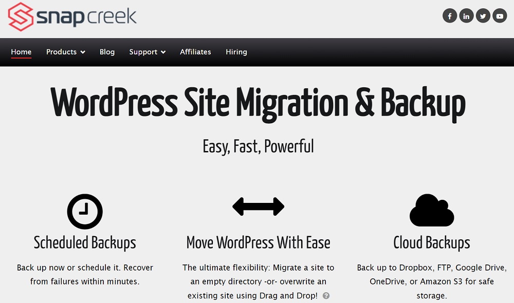 Snapcreek - Simple And Fast WordPress Backup Plugin