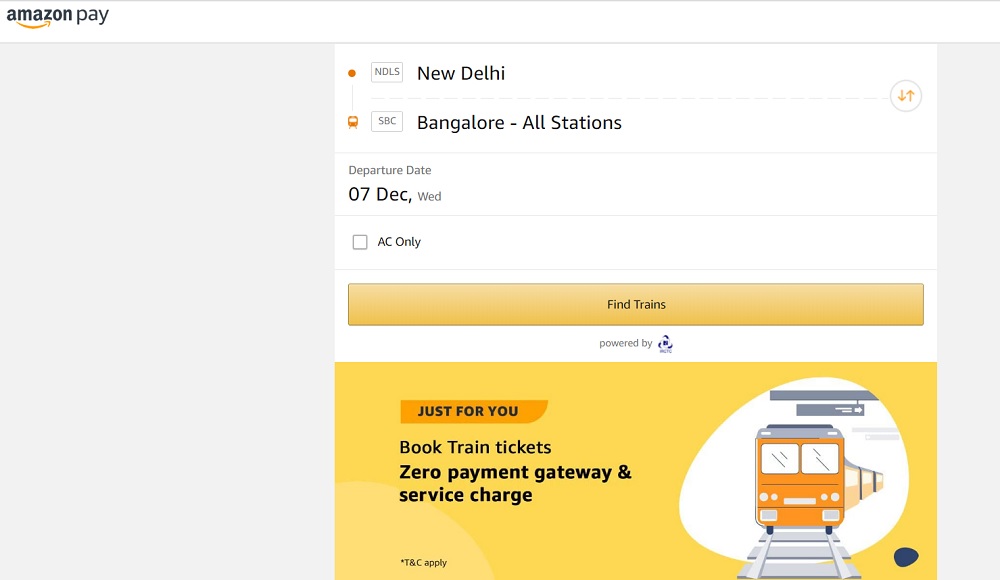 Amazon Pay Best Train Ticket Booking Apps In India