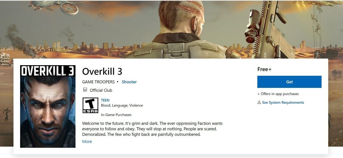 Overkill 3 - Free Offline Action Game For PC. 